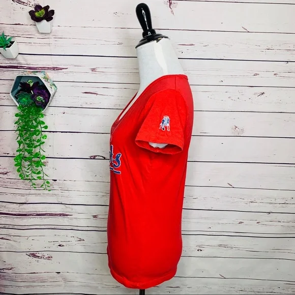 NFL New England Patriots Red & Blue T-Shirt Women’s Size Medium - Picture 7 of 8